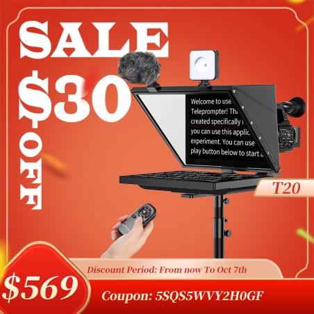 New Arrival Desview T20 teleprompter with an integrated Screen 20 inch Professional Teleprompter with Aluminum Case for Studio a