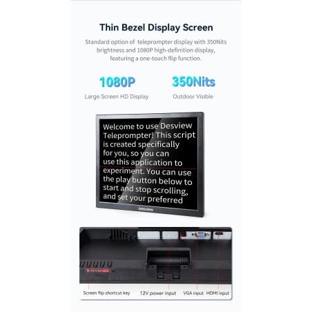 New Arrival Desview T20 teleprompter with an integrated Screen 20 inch Professional Teleprompter with Aluminum Case for Studio a