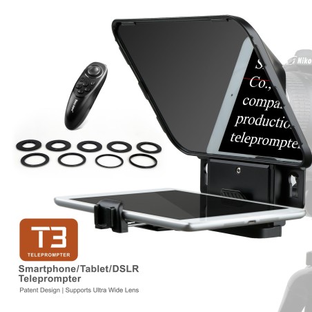 New Arrival Desview T3 Teleprompter for Smartphone Tablet DSLR 8 inch HD Display Glass Phone/ipad/Tablet Teleprompter with Remot