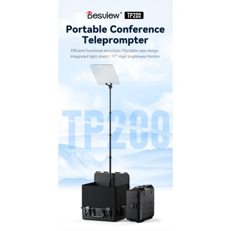 New Arrival Desview TP200 Teleprompter Portable Landing Teleprompter 17inch 1000nits Screen for Conference Live Video Recording 