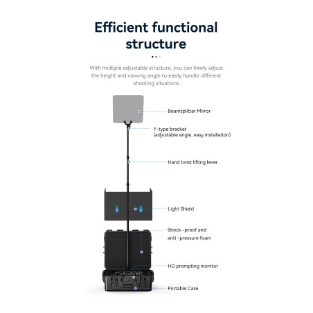 New Arrival Desview TP200 Teleprompter Portable Landing Teleprompter 17inch 1000nits Screen for Conference Live Video Recording 