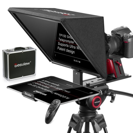 New Arrival Desview TP150 Teleprompter 15 inch, All Metal Liftable Teleprompters with Remote Control and App iOS/Android for DSL