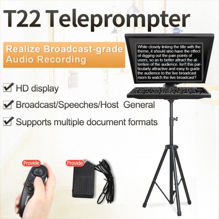 New Arrival Desview T15 / T17 / T22 teleprompter 15/17/21.5 Inch Professional Teleprompter with Aluminum Case for Studio and Liv