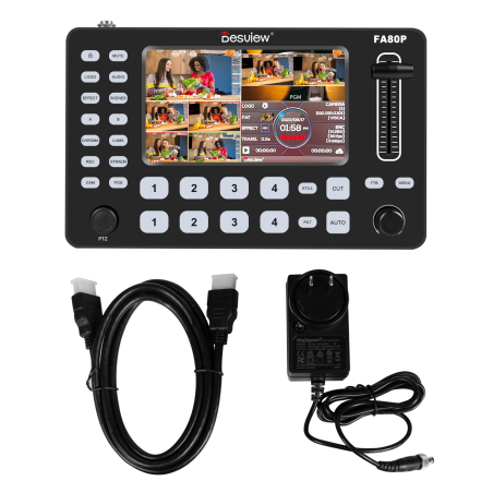 New Arrival Desview FA80P Video Mixer Switcher Multi Camera Video Mixer Switcher with USB2.0 Recording PTZ Controller Chroma Key