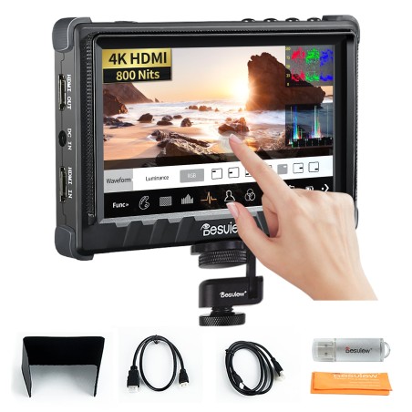 New Arrival Desview P5II Camera Field Monitor Touch Screen, 5.5 inch 800nits High Brightness 4K HDMI Field Monitor with HDR 3D L