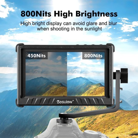 New Arrival Desview P5II Camera Field Monitor Touch Screen, 5.5 inch 800nits High Brightness 4K HDMI Field Monitor with HDR 3D L