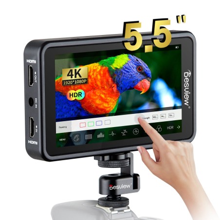 New Arrival Desview R5 Camera Field Monitor, 5.5 inch Touch Screen Video Monitor 1920x1080 IPS with HDR/3D-Lut RGB Waveform Vect